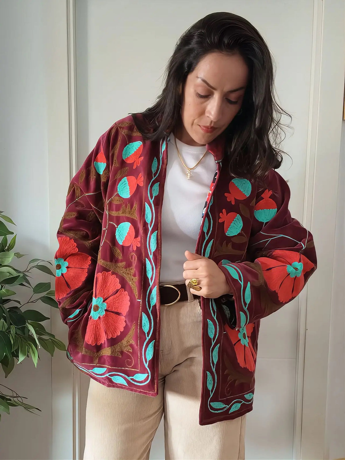 Chaqueta Borgoña.
